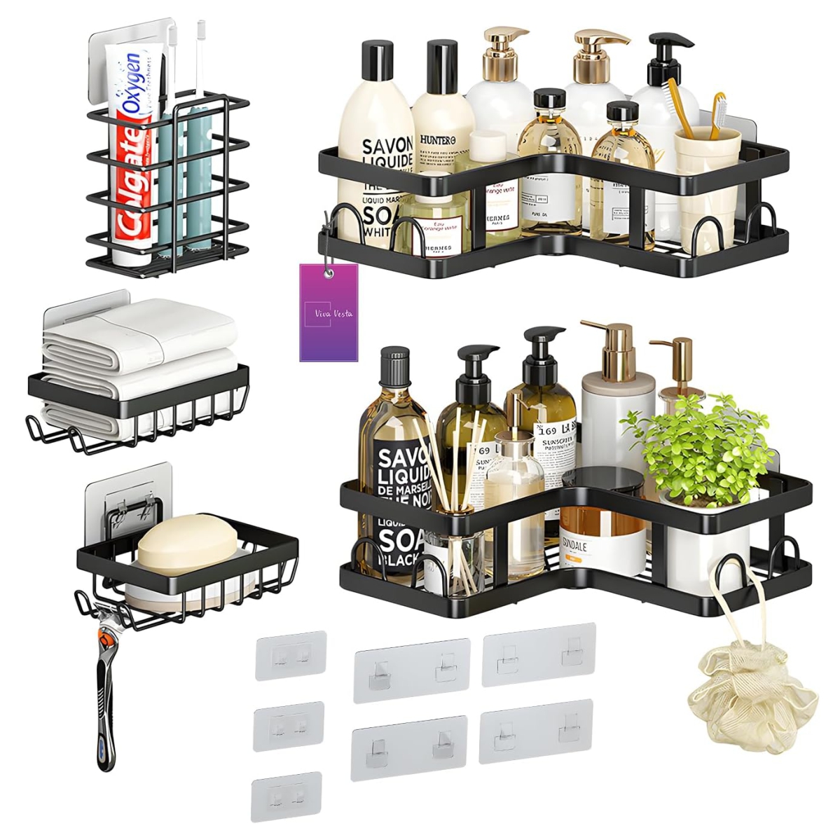 Organizador Adhesivo Baño 5pcs Esquinero